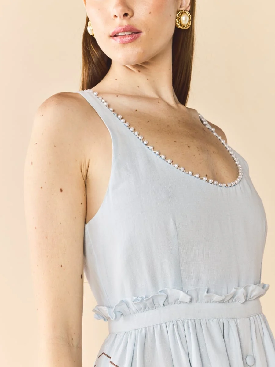 Valeria Dress - Lotus Garden Blue - Image 3