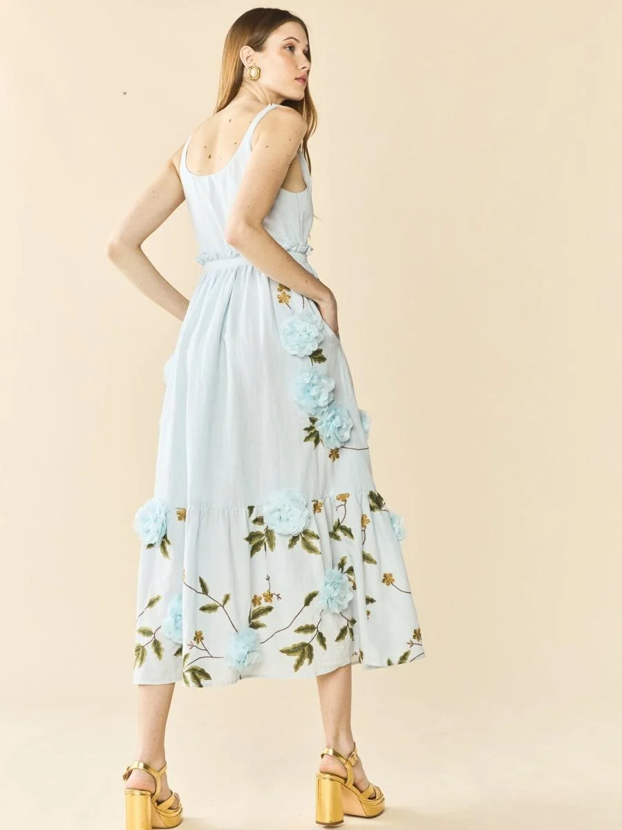 Valeria Dress - Lotus Garden Blue - Image 4